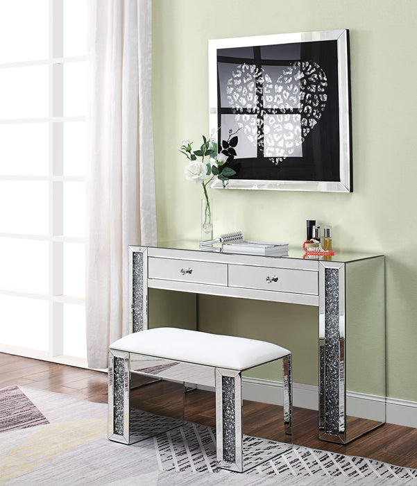 Noralie PU, Mirrored & Faux Diamonds Vanity Stool - Olympia Furniture (Saint George, Utah)
