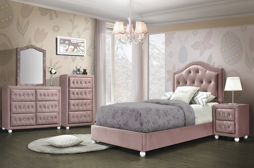 Reggie Pink Fabric Twin Bed - Olympia Furniture (Saint George, Utah)