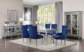 Varian Mirrored & Antique Platinum Dining Table (90"L) - Olympia Furniture (Saint George, Utah)
