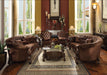 Versailles Brown Velvet & Cherry Oak Sofa w/5 Pillows - Olympia Furniture (Saint George, Utah)