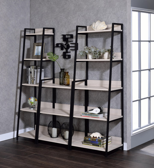 Wendral Natural & Black Bookshelf (5-Tier, 16"L) - Olympia Furniture (Saint George, Utah)