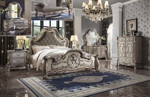 Dresden Vintage Bone White & PU Eastern King Bed - Olympia Furniture (Saint George, Utah)