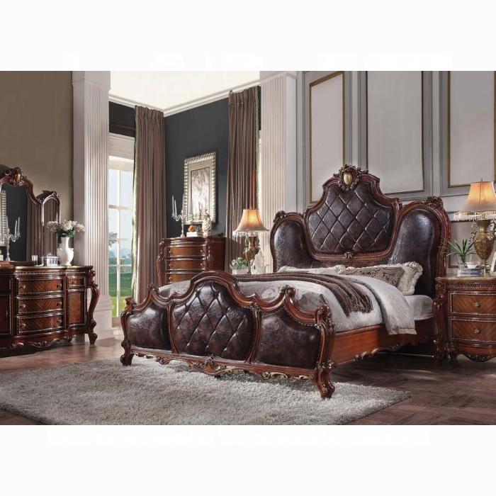 Picardy PU & Cherry Oak Eastern King Bed - Olympia Furniture (Saint George, Utah)