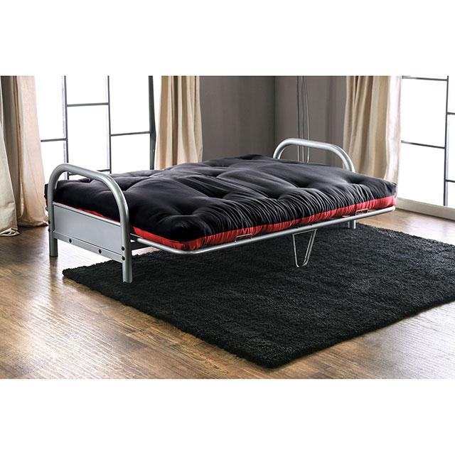 Aksel Black/Red Futon Mattress, Black, Red & Gray - Olympia Furniture (Saint George, Utah)