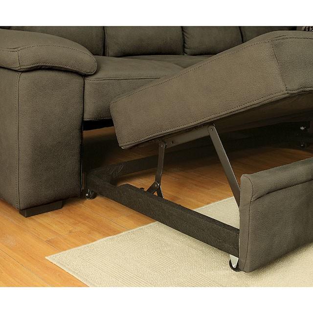 ALCESTER Brown & Gray Sectional w/ Sleeper, Ash - Olympia Furniture (Saint George, Utah)