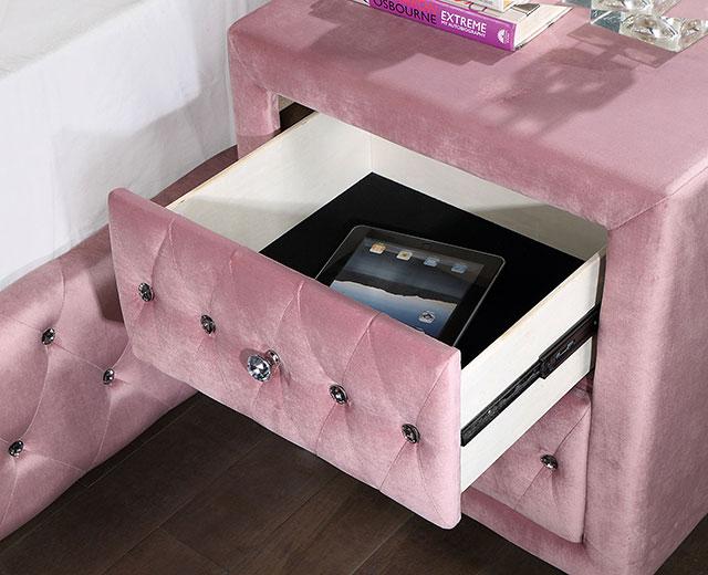 ZOHAR Night Stand, Pink - Olympia Furniture (Saint George, Utah)