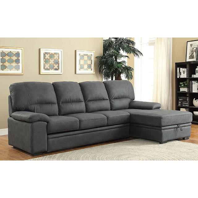 ALCESTER Brown & Gray Sectional w/ Sleeper, Ash - Olympia Furniture (Saint George, Utah)