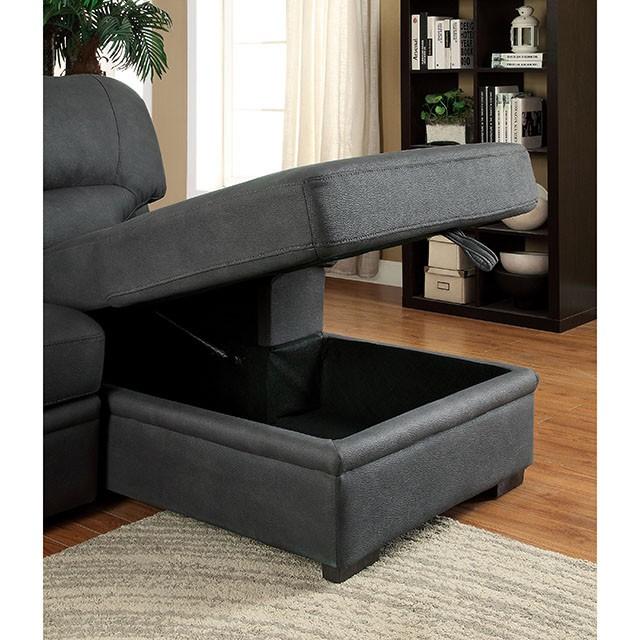ALCESTER Brown & Gray Sectional w/ Sleeper, Ash - Olympia Furniture (Saint George, Utah)
