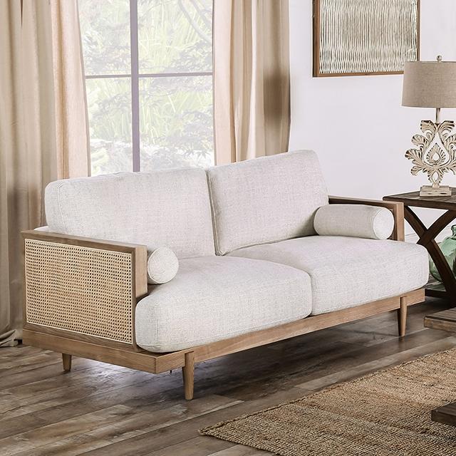 ALESUND Loveseat, Beige/Light Oak, Natural & Brown - Olympia Furniture (Saint George, Utah)