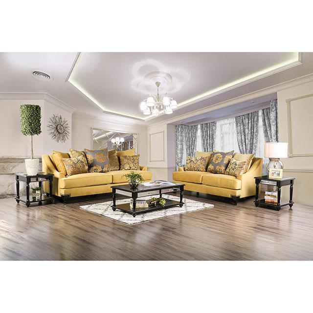 Viscontti Gold/Gray Sofa, Gold - Olympia Furniture (Saint George, Utah)