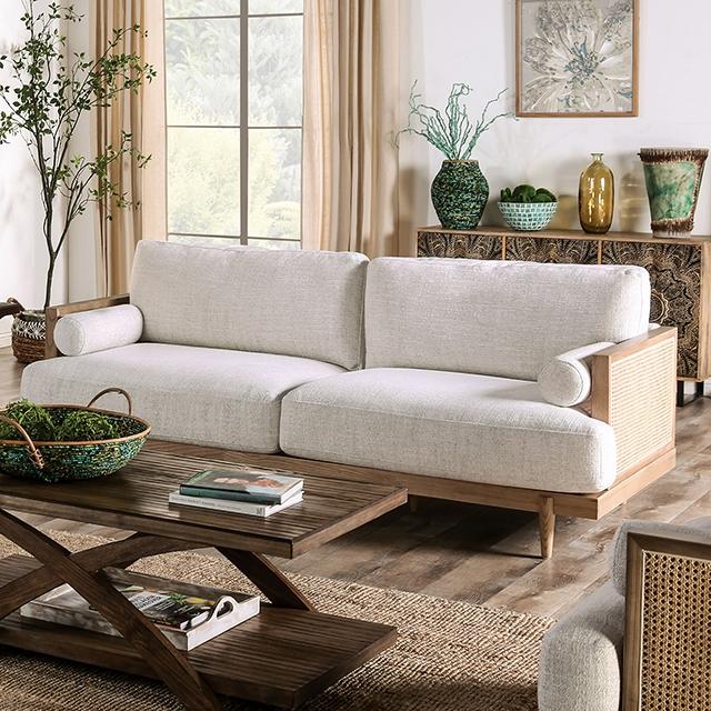 ALESUND Sofa, Beige/Light Oak, Natural & Brown - Olympia Furniture (Saint George, Utah)