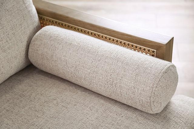 ALESUND Loveseat, Beige/Light Oak, Natural & Brown - Olympia Furniture (Saint George, Utah)