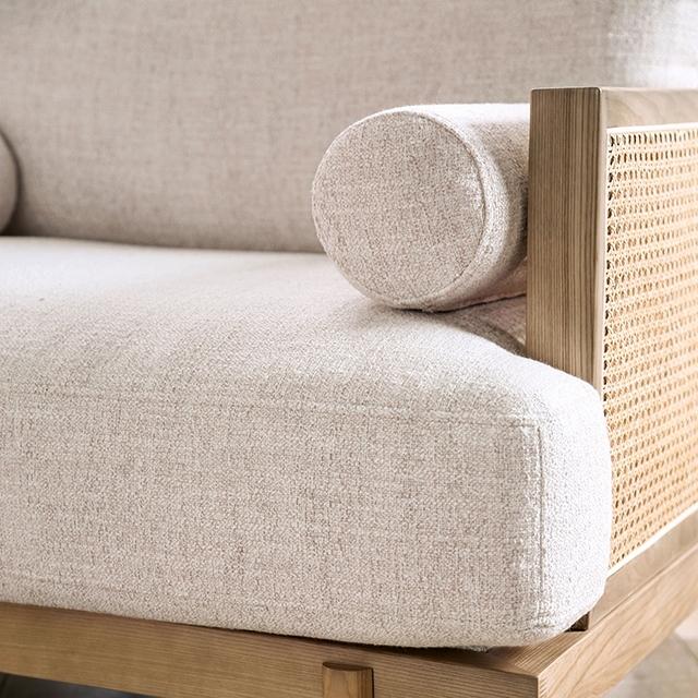 ALESUND Loveseat, Beige/Light Oak, Natural & Brown - Olympia Furniture (Saint George, Utah)