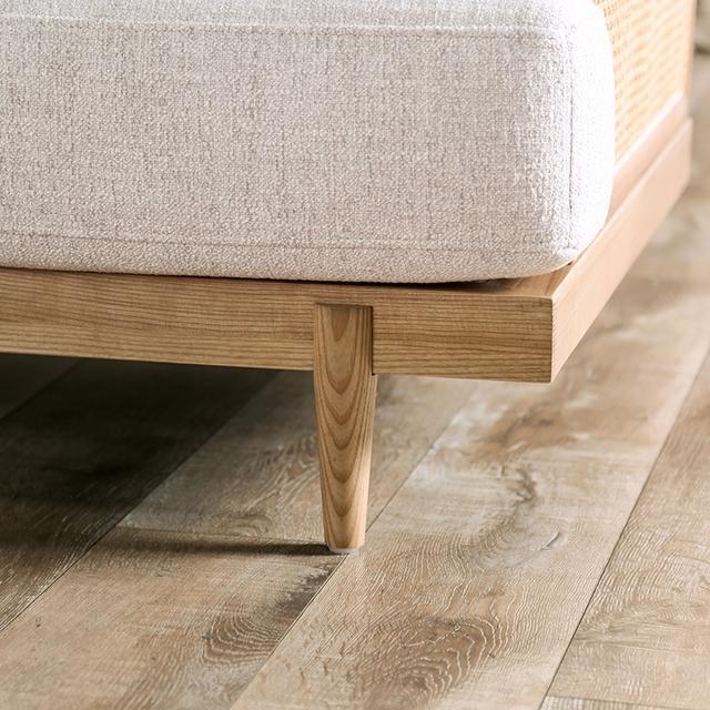 ALESUND Loveseat, Beige/Light Oak, Natural & Brown - Olympia Furniture (Saint George, Utah)