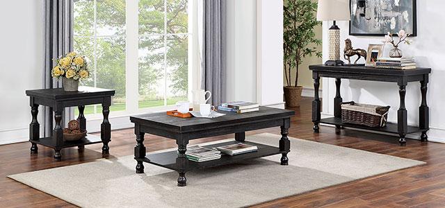 CALANDRA End Table, Antique Black - Olympia Furniture (Saint George, Utah)
