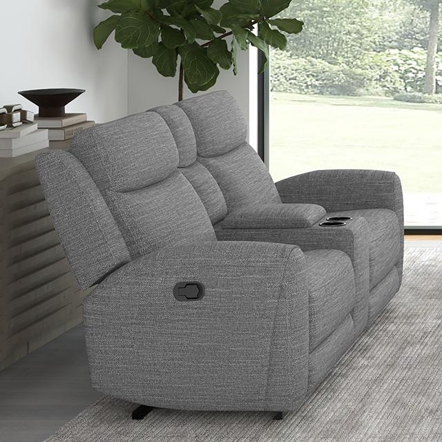 Antonius Manual Recliner Loveseat w/ Console - Olympia Furniture (Saint George, Utah)