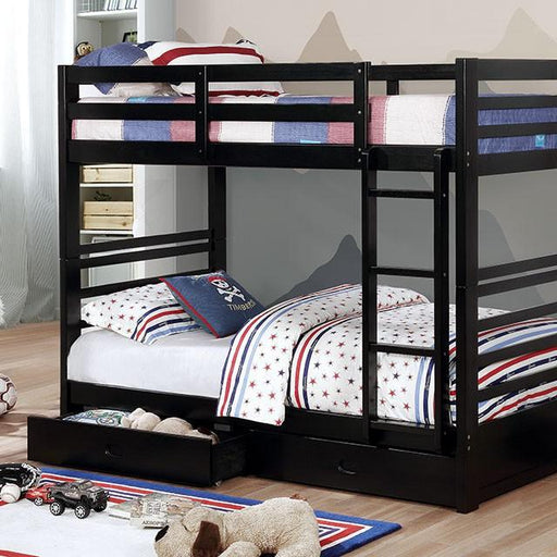 California Iv Black, Walnut, Gray, & White Twin/Twin Bunk Bed - Olympia Furniture (Saint George, Utah)