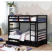 California Iv Black, Walnut, Gray, & White Twin/Twin Bunk Bed - Olympia Furniture (Saint George, Utah)