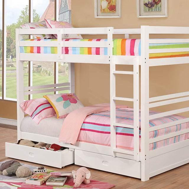 California Iv Black, Walnut, Gray, & White Twin/Twin Bunk Bed - Olympia Furniture (Saint George, Utah)