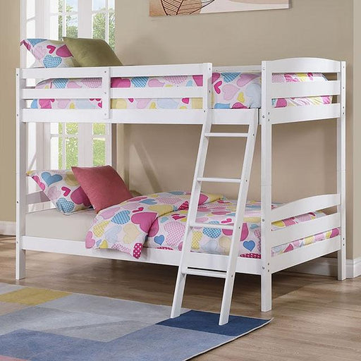 Candice Twin/Twin Bunk Bed White & Gray - Olympia Furniture (Saint George, Utah)