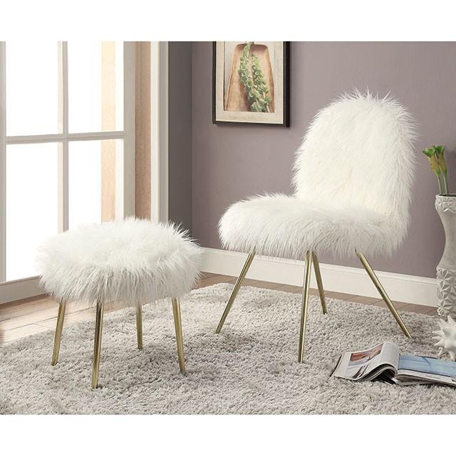 Caoimhe White/Gold Accent Chair - Olympia Furniture (Saint George, Utah)