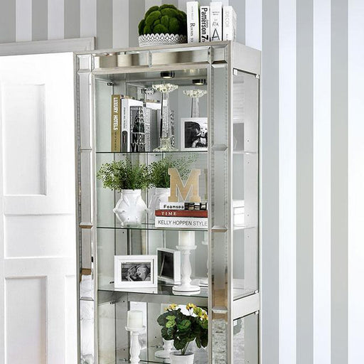 Carrollton Chrome Curio Cabinet - Olympia Furniture (Saint George, Utah)