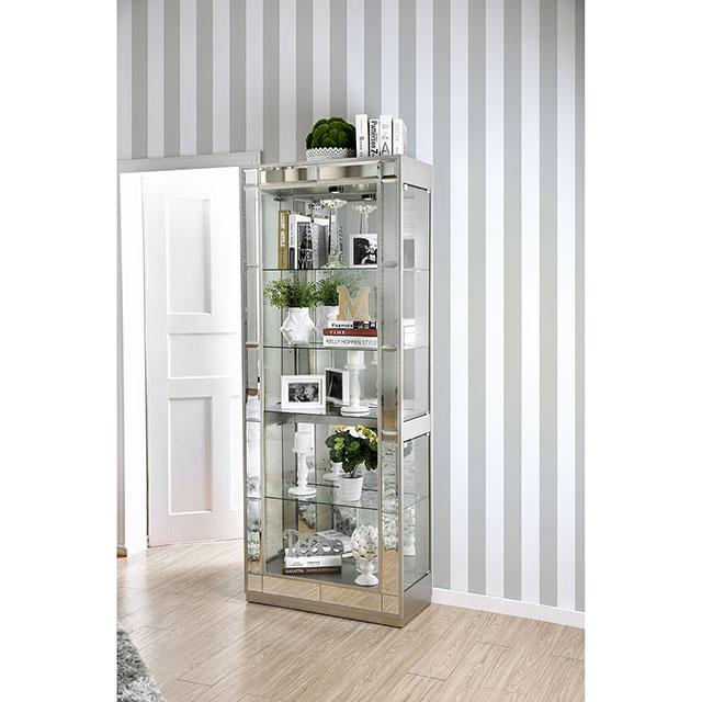 Carrollton Chrome Curio Cabinet - Olympia Furniture (Saint George, Utah)