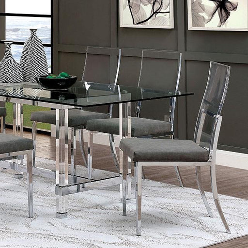 Casper 7 Pc Dining Table Set Chrome - Olympia Furniture (Saint George, Utah)