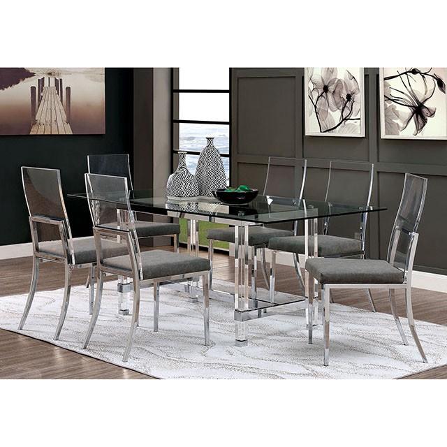 Casper 7 Pc Dining Table Set Chrome - Olympia Furniture (Saint George, Utah)