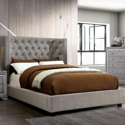 Cayla Cal.King, E.King, & Queen Bed Silver & Grey - Olympia Furniture (Saint George, Utah)