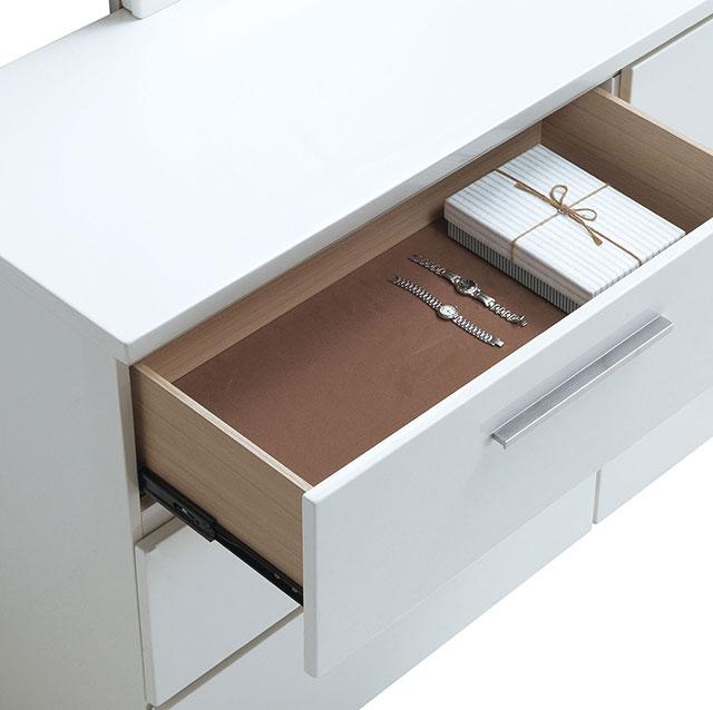 Christie Glossy White Night Stand - Olympia Furniture (Saint George, Utah)