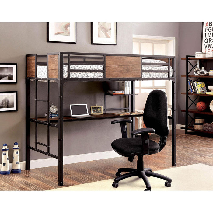 CLAPTON Black Twin Bed w/ Workstation - Olympia Furniture (Saint George, Utah)