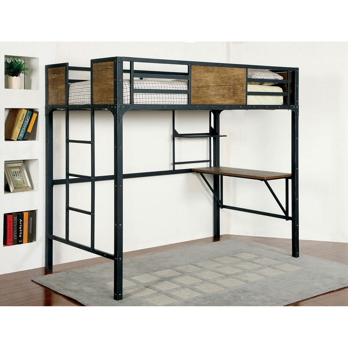 CLAPTON Black Twin Bed w/ Workstation - Olympia Furniture (Saint George, Utah)