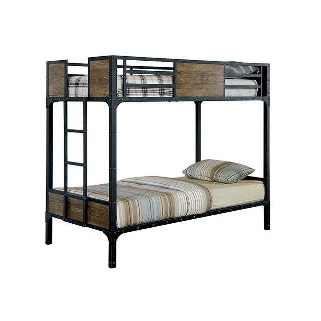 CLAPTON Black Twin/Twin Bunk Bed - Olympia Furniture (Saint George, Utah)