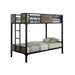 CLAPTON Black Twin/Twin Bunk Bed - Olympia Furniture (Saint George, Utah)