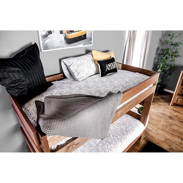 Arlette Twin/Twin Bunk Bed Brown, Black, Gray, & White - Olympia Furniture (Saint George, Utah)