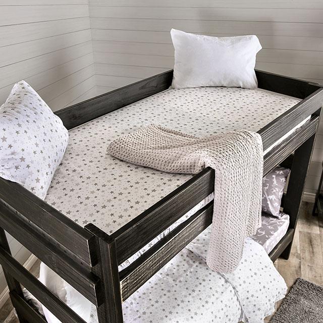 Arlette Twin/Twin Bunk Bed Brown, Black, Gray, & White - Olympia Furniture (Saint George, Utah)