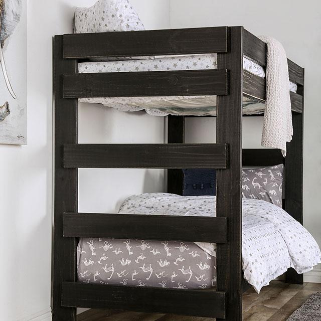 Arlette Twin/Twin Bunk Bed Brown, Black, Gray, & White - Olympia Furniture (Saint George, Utah)