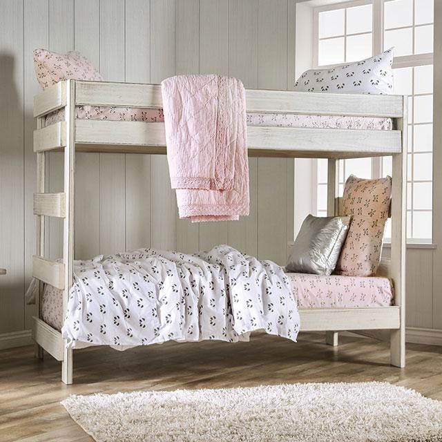 Arlette Twin/Twin Bunk Bed Brown, Black, Gray, & White - Olympia Furniture (Saint George, Utah)