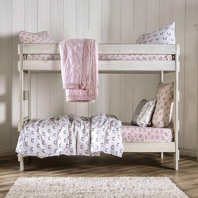 Arlette Twin/Twin Bunk Bed Brown, Black, Gray, & White - Olympia Furniture (Saint George, Utah)