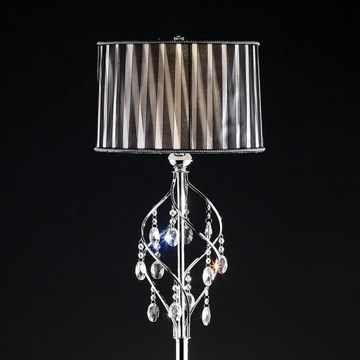 Arya Black/Chrome Floor Lamp, Hanging Crystal - Olympia Furniture (Saint George, Utah)