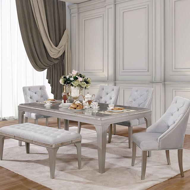 DIOCLES Silver/Gray Dining Table - Olympia Furniture (Saint George, Utah)