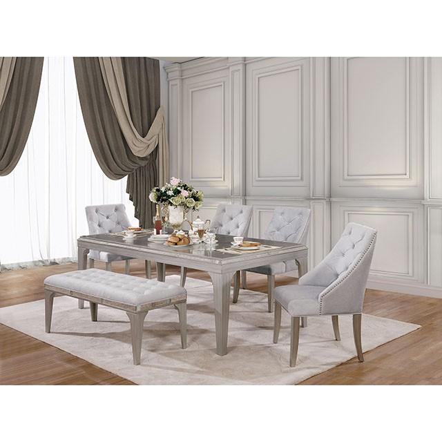DIOCLES Silver/Gray Dining Table - Olympia Furniture (Saint George, Utah)