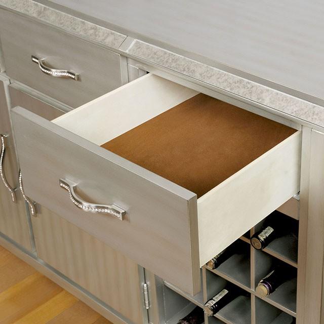 DIOCLES Silver/Gray Server - Olympia Furniture (Saint George, Utah)