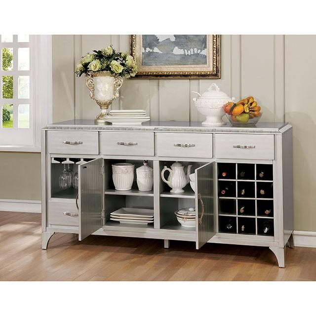DIOCLES Silver/Gray Server - Olympia Furniture (Saint George, Utah)
