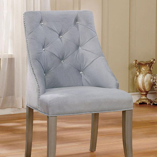DIOCLES Silver/Light Gray Side Chair (2/CTN) - Olympia Furniture (Saint George, Utah)