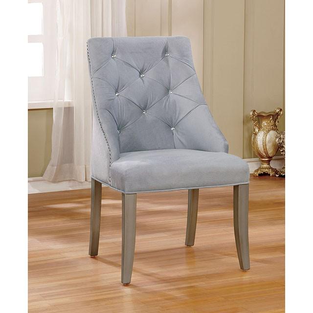 DIOCLES Silver/Light Gray Side Chair (2/CTN) - Olympia Furniture (Saint George, Utah)