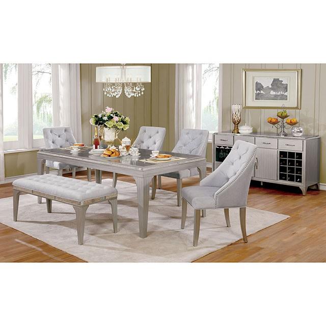DIOCLES Silver/Light Gray Bench - Olympia Furniture (Saint George, Utah)