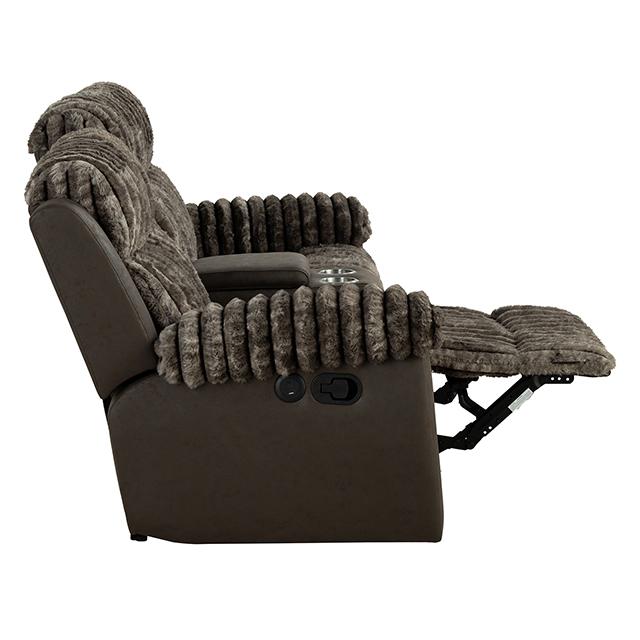 Dionysus Manual Reclining Loveseat Brown - Olympia Furniture (Saint George, Utah)