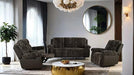 Dionysus Manual Reclining Loveseat Brown - Olympia Furniture (Saint George, Utah)